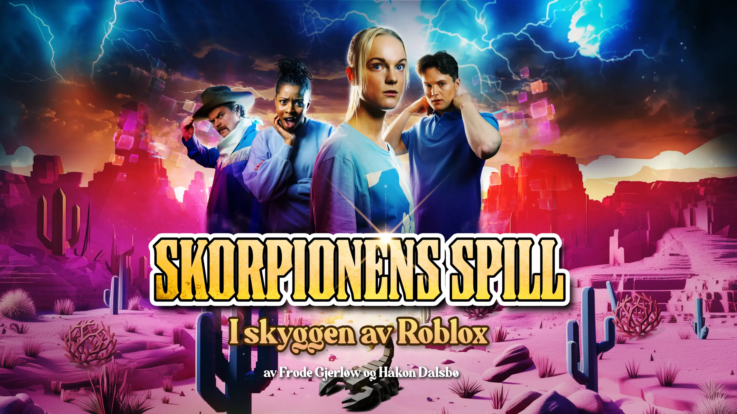Plakat for Riksteaterets forestilling Skorpionens spill