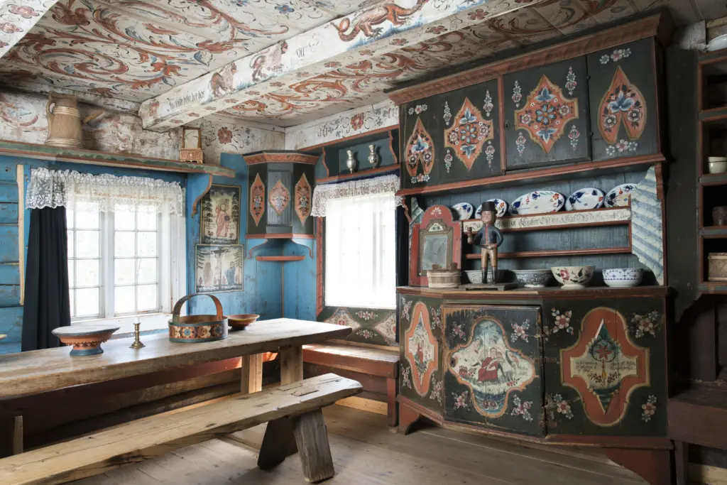 Bilde fra Settungsgardstugu på Ål Bygdamuseum i Hallingdal