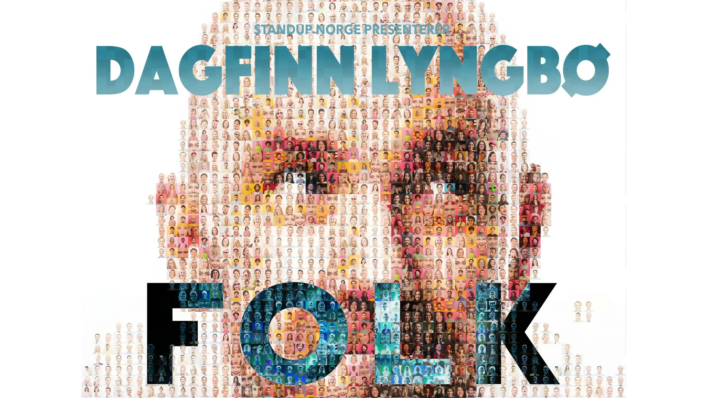 Plakat av Dagfinn Lyngbø sin forestilling Folk.